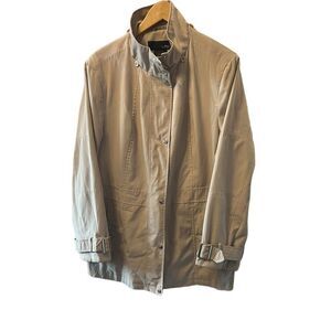 Tan Zip Up Lightweight Long Fit Trench Rain Coat XL